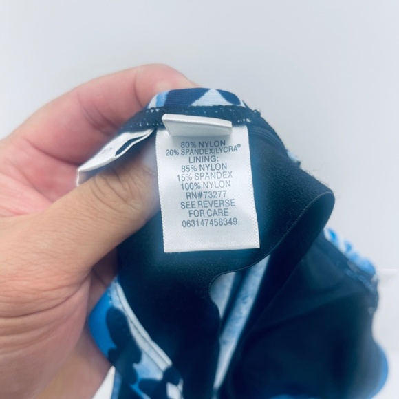 Croft & Barrow Women’s Animal Print Swimsuit Tankini Blue Sz 8D Slimmer New - Picture 8 of 10